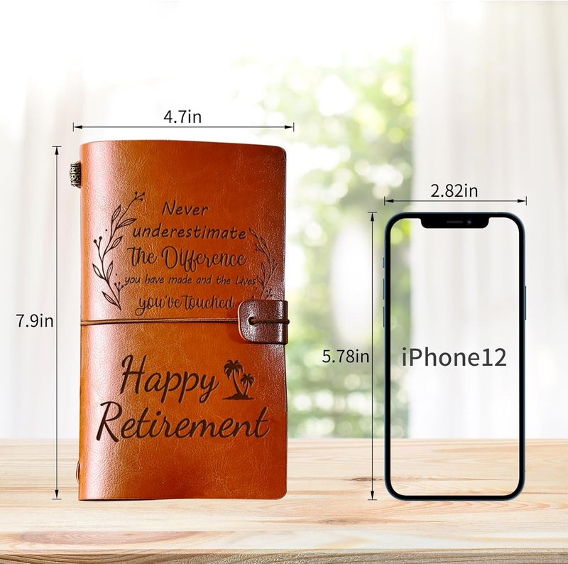PRSTENLY Retirement Gifts for Women Men- Retirement Gift for Woman Man 140 Page Leather Journal, Retired Going Away Goodbye Leaving Farewell Gifts for Coworkers Teacher Nurse Boss Pastor Doctors - Image 3